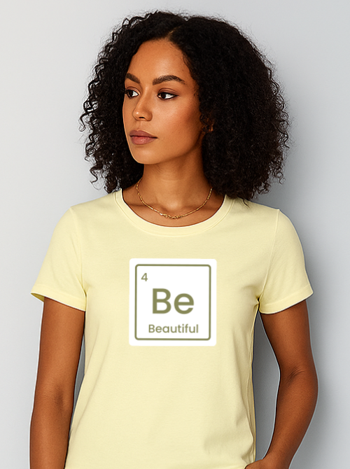 Cuddlefab Printed Women Round Neck Yellow T-Shirt